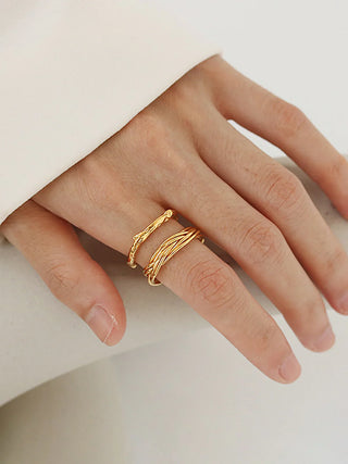 On That Day Metal Line Open Ring
