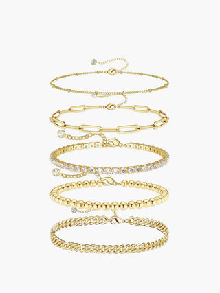Burning Love Golden Geometrical Bracelet (5 Pcs)