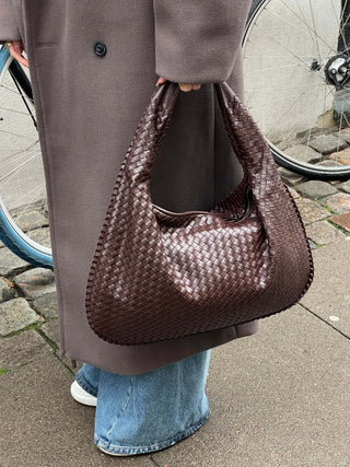 Geflochtene Alltags-Maxitasche aus Kunstleder