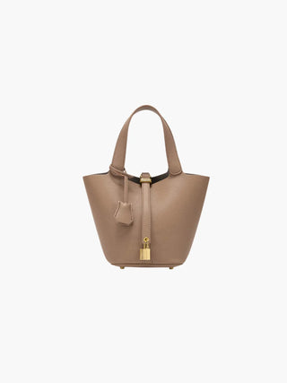 Classic Lock Detail Pebble Grain Handbag