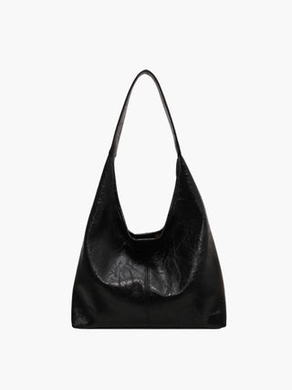 Faux Leather Slouchy Hobo Shoulder Bag