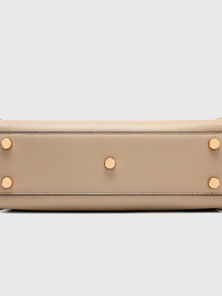 Faux Leather Satchel with Dual Carrying Options