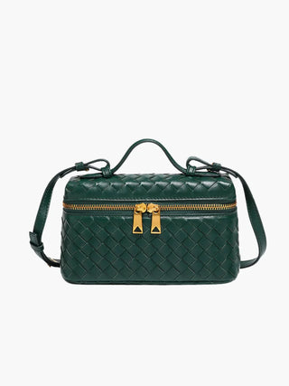 Strukturierte Box-Tasche aus gewebtem Kunstleder