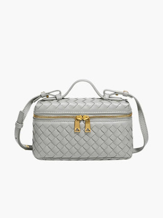 Strukturierte Box-Tasche aus gewebtem Kunstleder