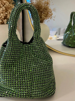 Luxuriöse Mini-Beuteltasche mit Strasssteinen