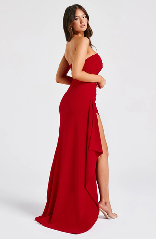 „When You're Not There“-Maxikleid mit hohem Schlitz